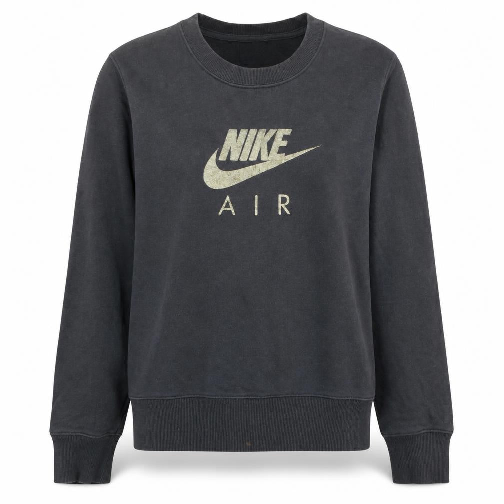 Nike Women Black Gold Logo Crew Neck Pullover Sweatshirt M