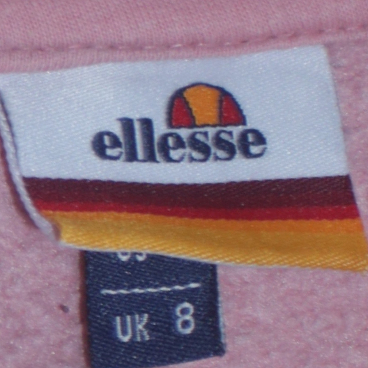 Ellesse Womens Pink Pullover Hoodie UK 8 Cotton Blend Logo Sweatshirt