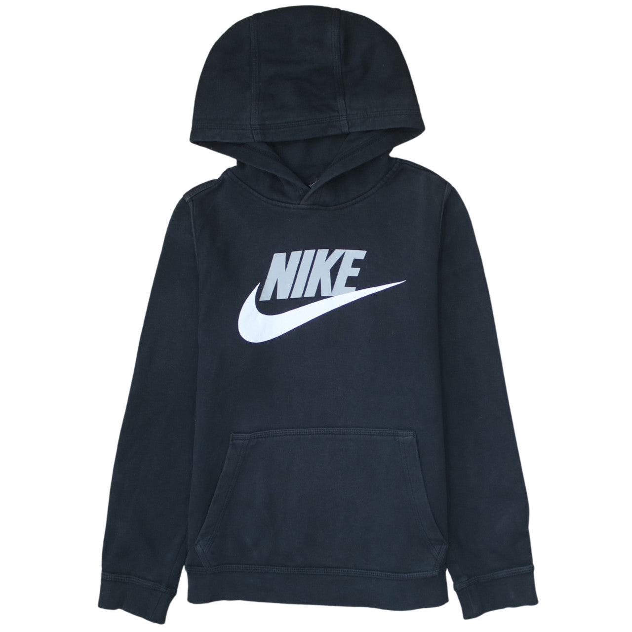 Nike Teens Black Pullover Hoodie L Regular Fit Fleece Sweatshirt