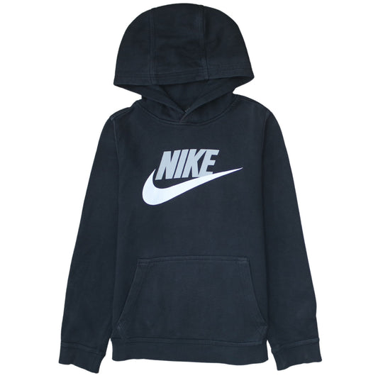Nike Teens Black Pullover Hoodie L Regular Fit Fleece Sweatshirt