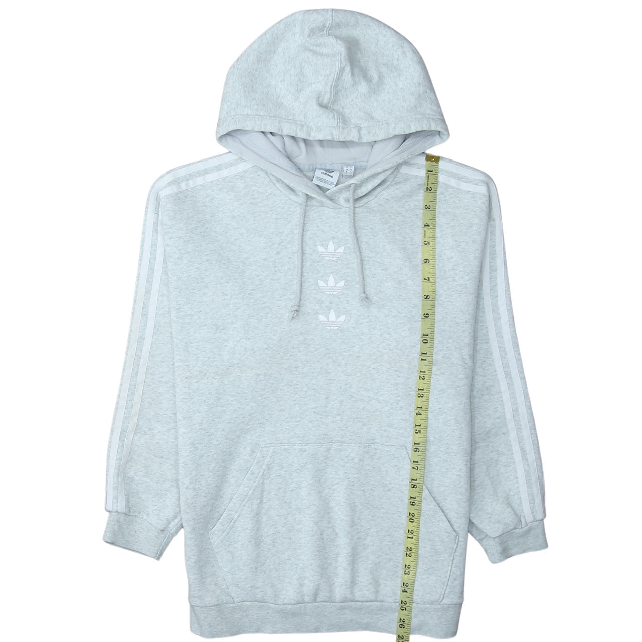 adidas Men's Grey Pullover Hoodie L Regular Fit Trefoil Logo