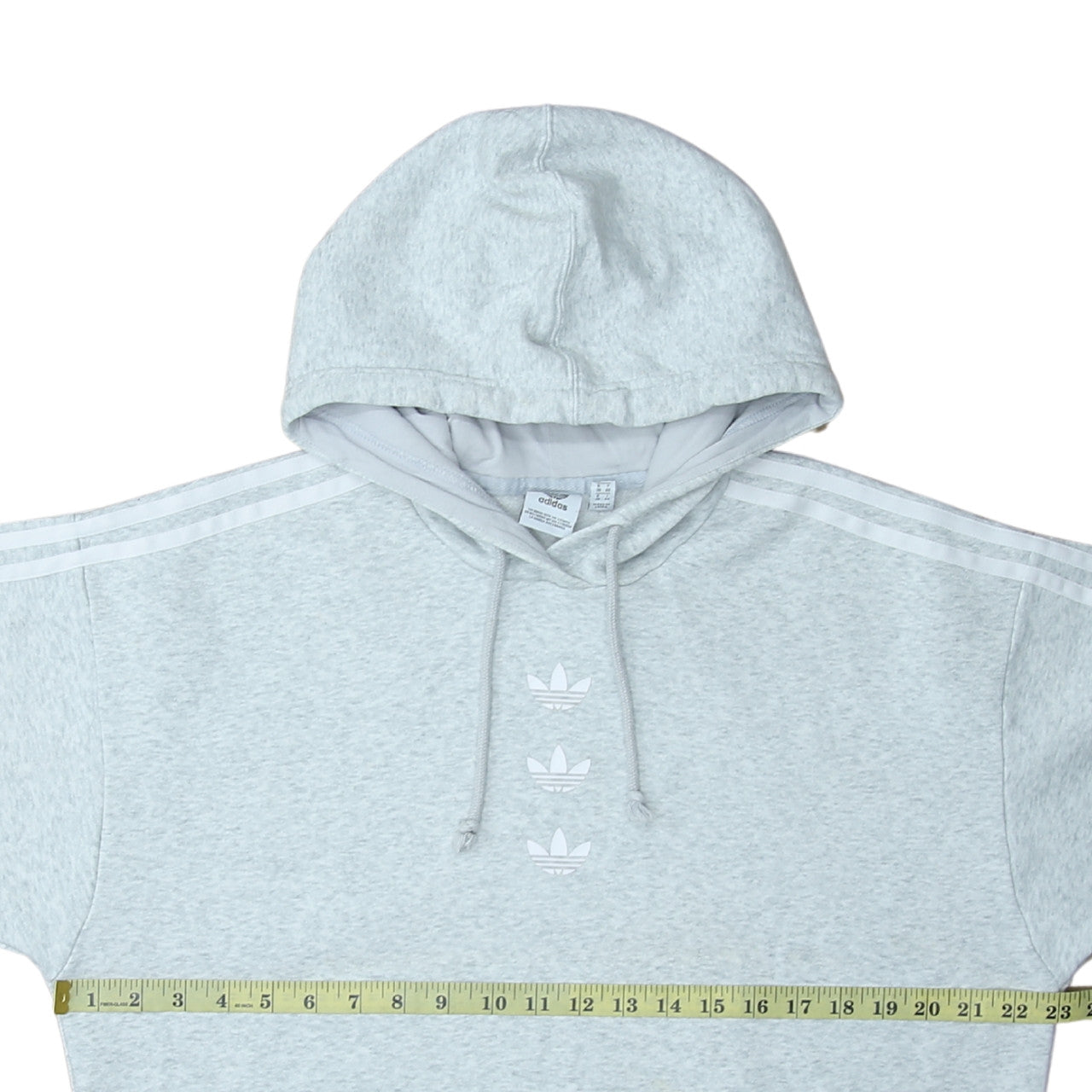 adidas Men's Grey Pullover Hoodie L Regular Fit Trefoil Logo
