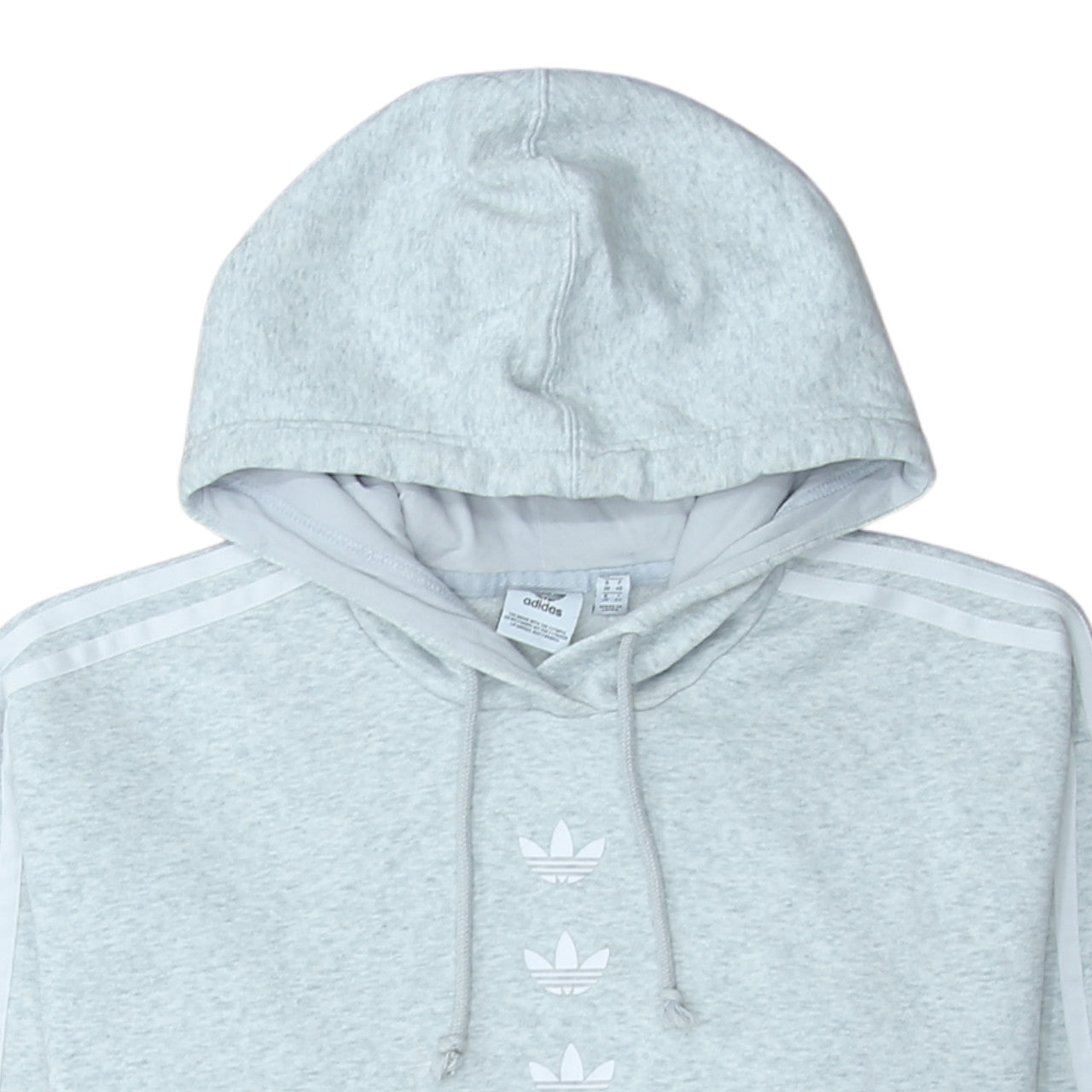 adidas Men's Grey Pullover Hoodie L Regular Fit Trefoil Logo