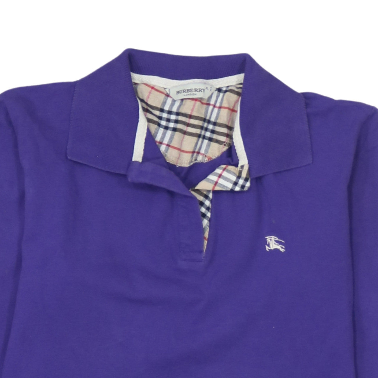 Burberry Men’s Purple Long Sleeve Polo Shirt XL Cotton