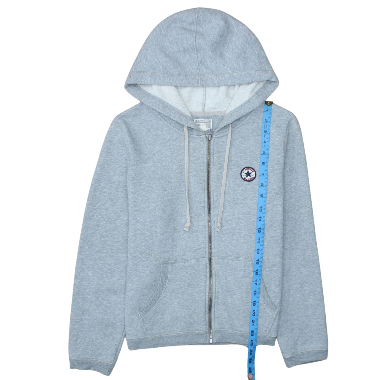 Converse All Star Men's Grey Full Zip Hoodie XL Fleece Cotton Blend