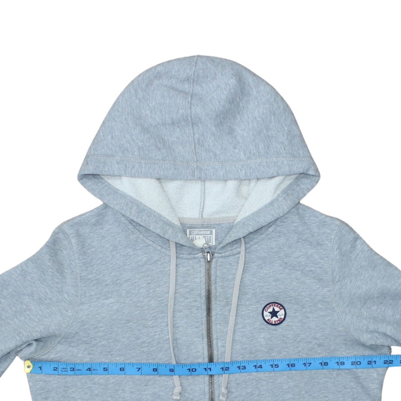 Converse All Star Men's Grey Full Zip Hoodie XL Fleece Cotton Blend