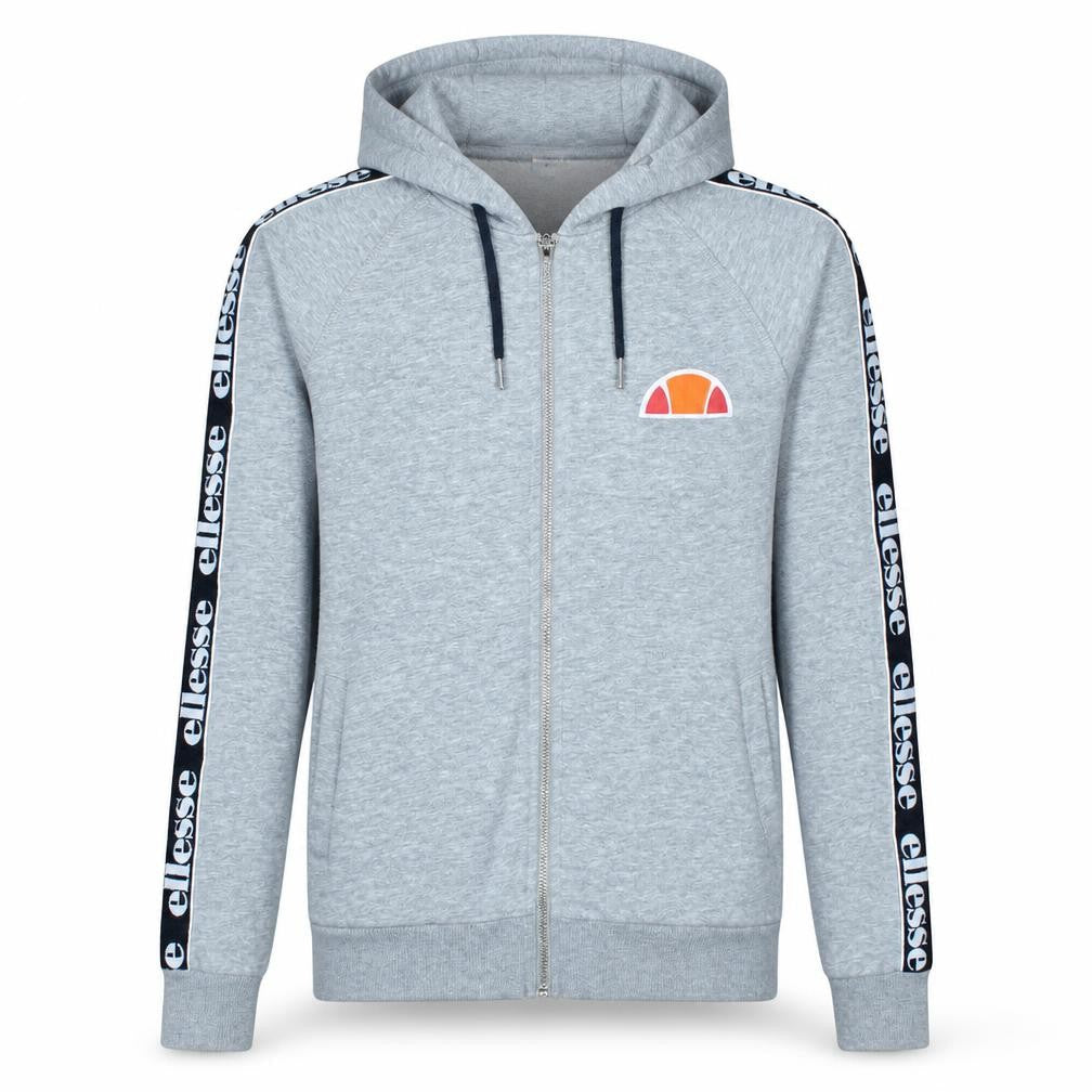 Ellesse Men's Grey Full Zip Hoodie Logo Tape Trim Size M