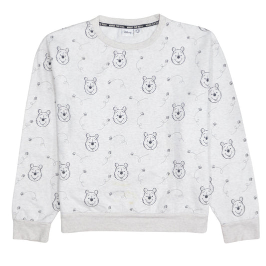 Disney Women Grey Winnie The Pooh Pullover Sweatshirt M