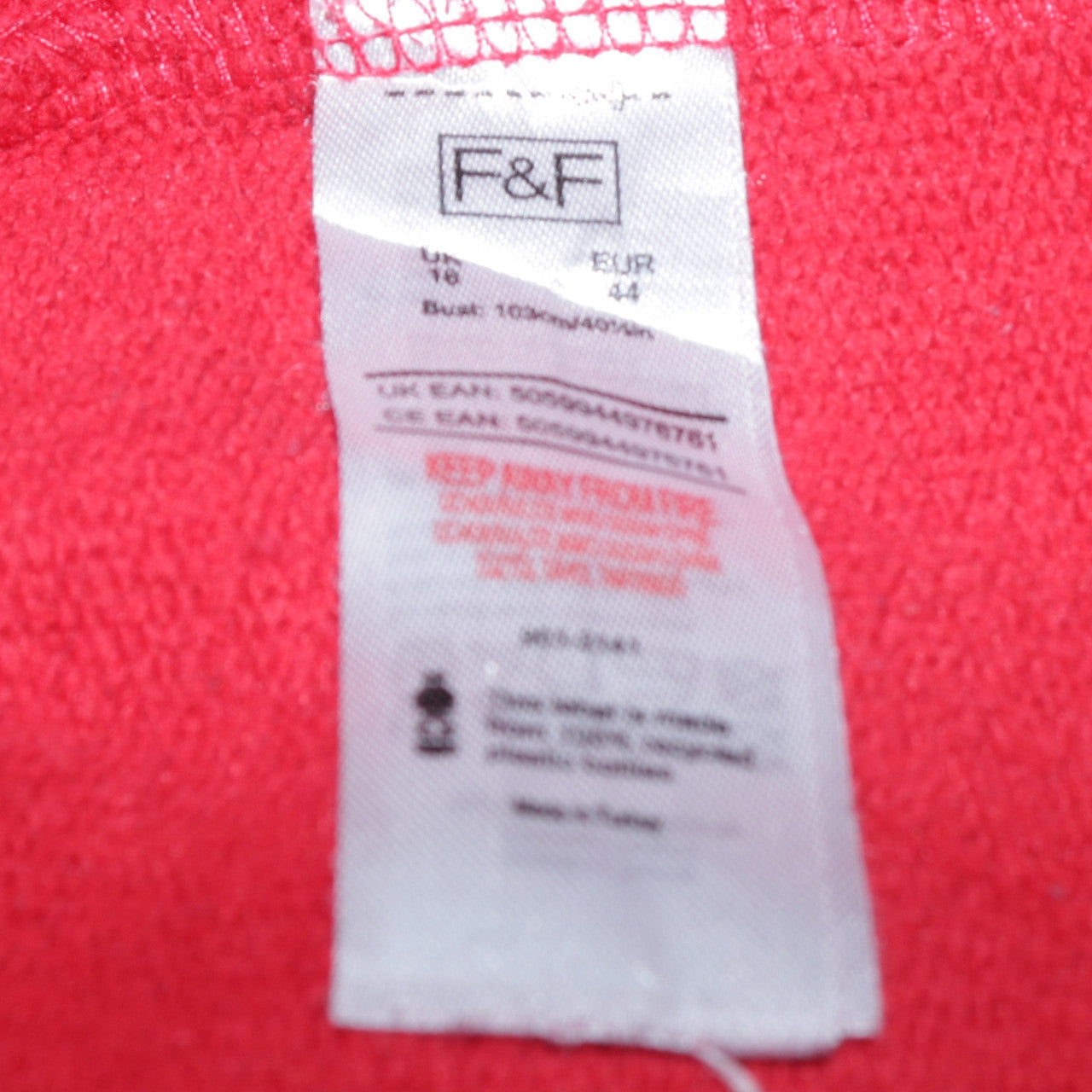 F&F Womens Red Nevada USA Crew Neck Pullover Sweatshirt Size 16