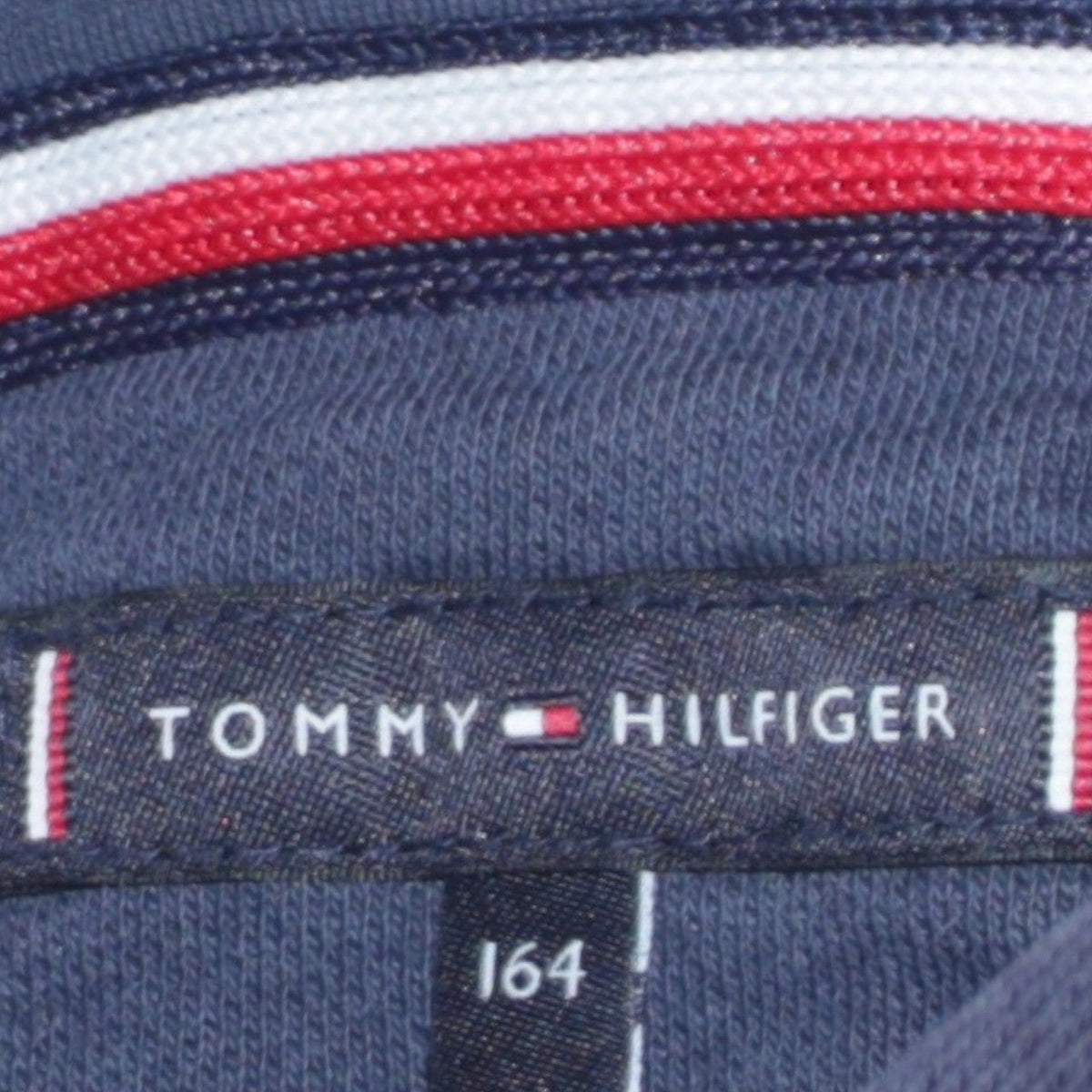 Tommy Hilfiger Boys Navy Pullover Hoodie Size 164 Graphic Cotton Blend