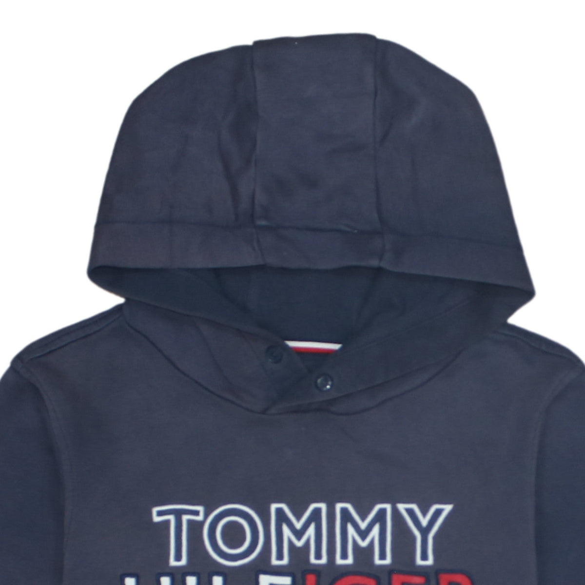 Tommy Hilfiger Boys Navy Pullover Hoodie Size 164 Graphic Cotton Blend