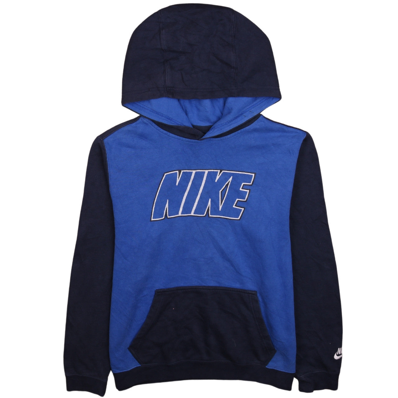 Nike Teens Blue & Navy Pullover Hoodie Sweatshirt XL 13-15Y Logo Print