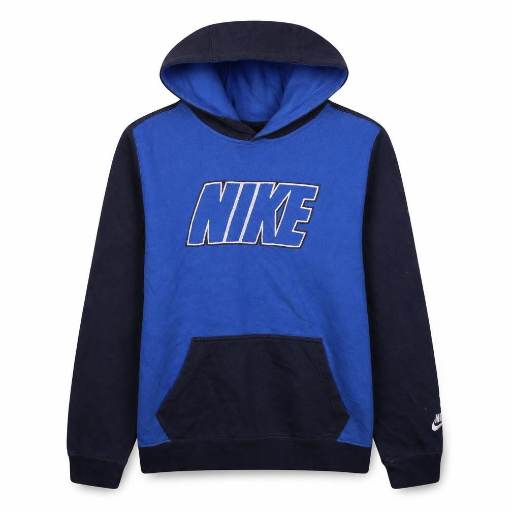 Nike Teens Blue & Navy Pullover Hoodie Sweatshirt XL 13-15Y Logo Print