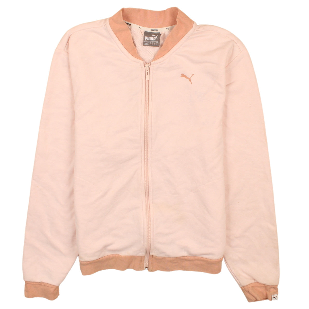 Puma Women’s Pink Full Zip Sweatshirt Size 8 with Logo Detail