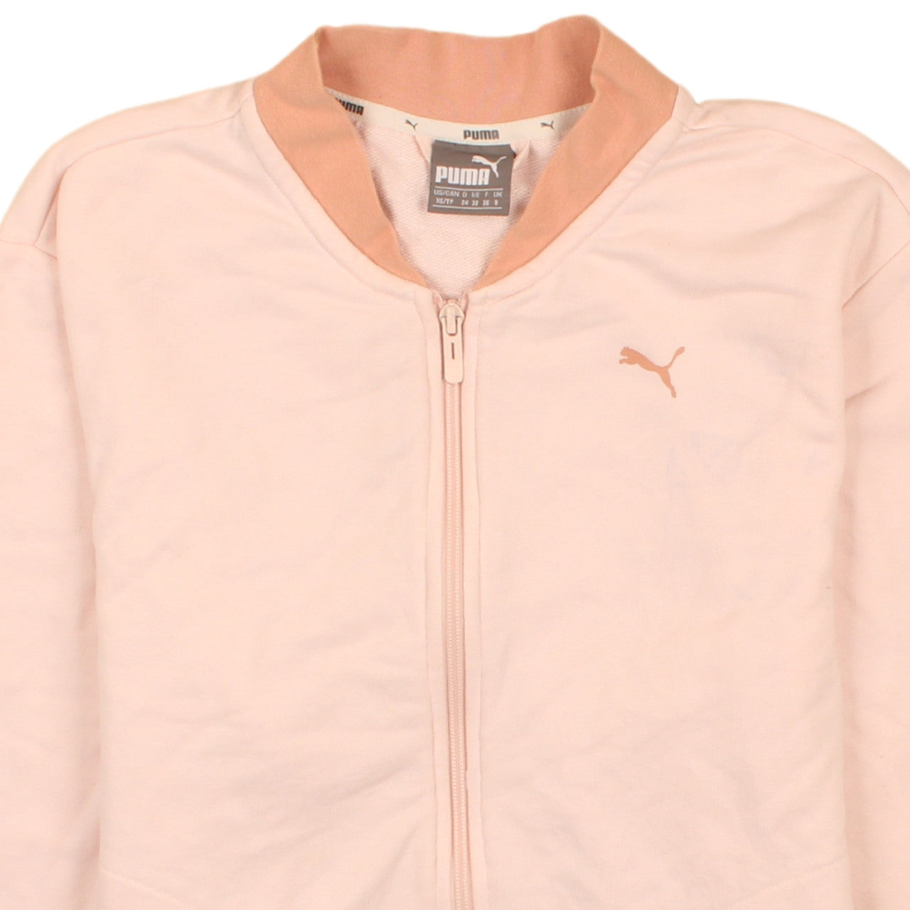 Puma Women’s Pink Full Zip Sweatshirt Size 8 with Logo Detail
