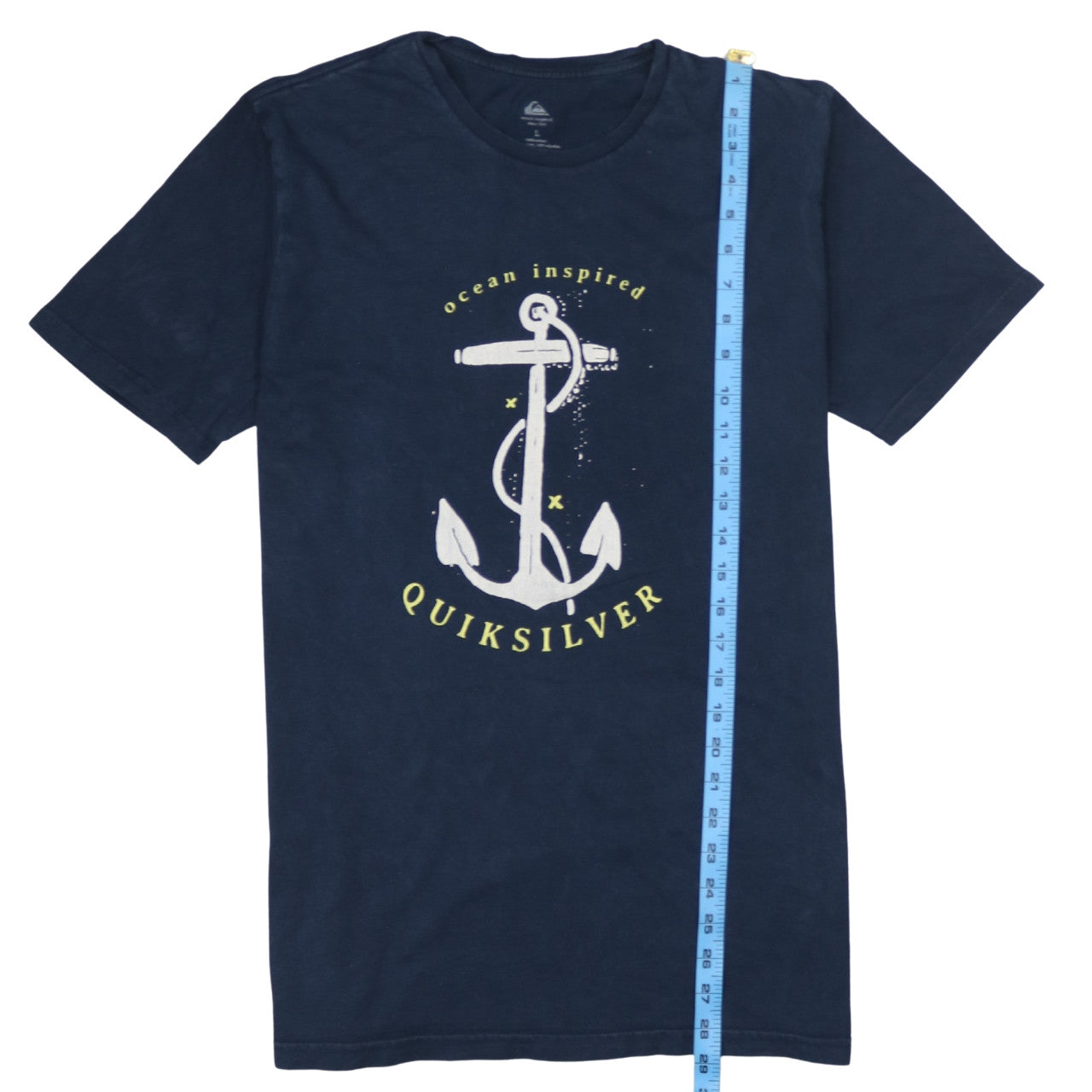 Quiksilver Men's Blue Nautical Anchor Graphic Cotton T-Shirt L