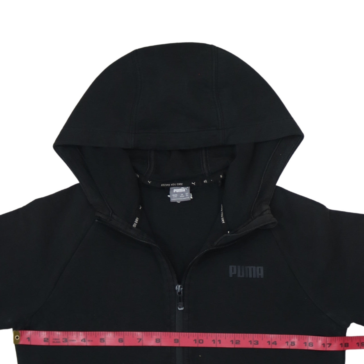 Puma Boys Black Full Zip Hoodie 15-16 Years Hooded Sweatshirt