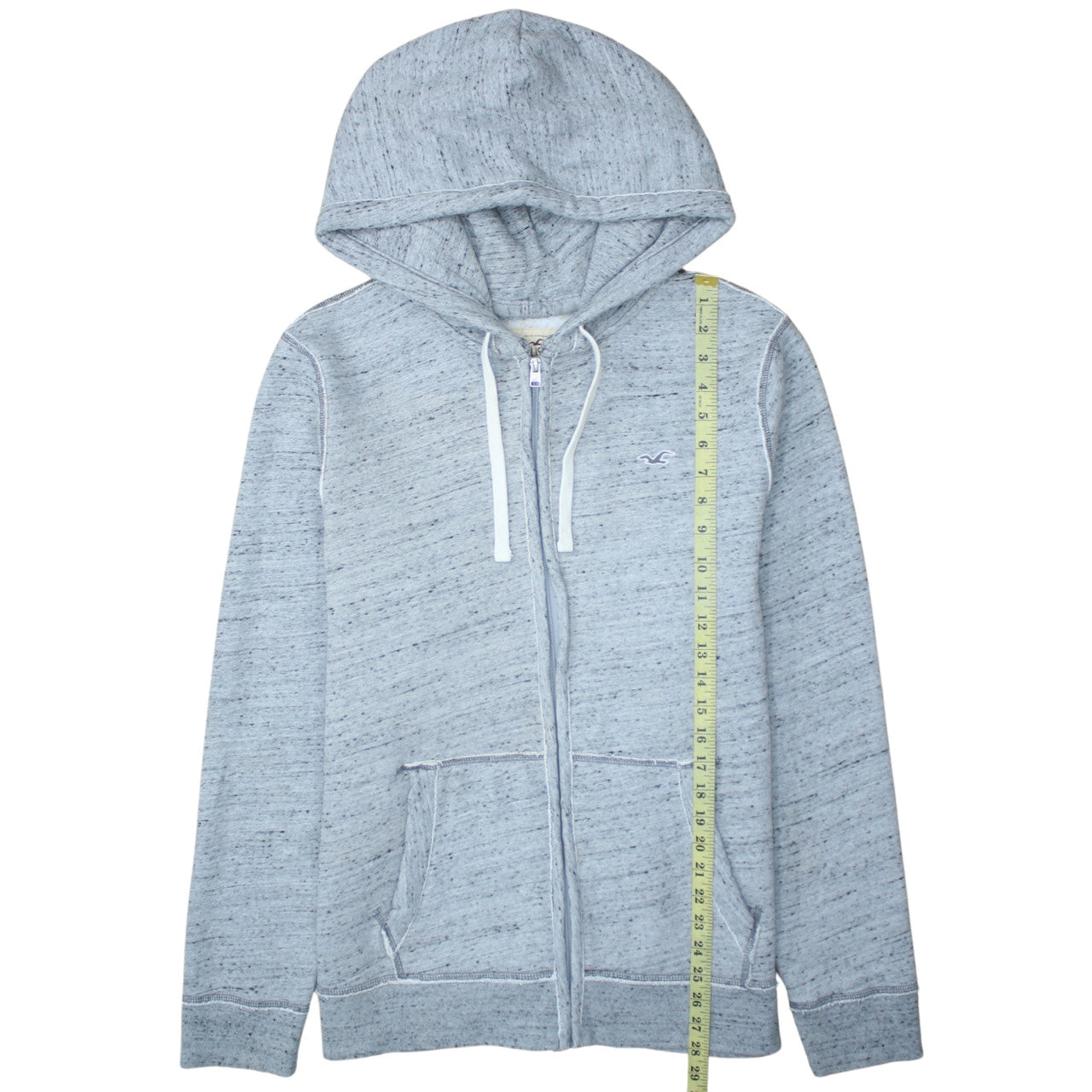 Hollister Men’s Grey XL Full Zip Fleece Hoodie