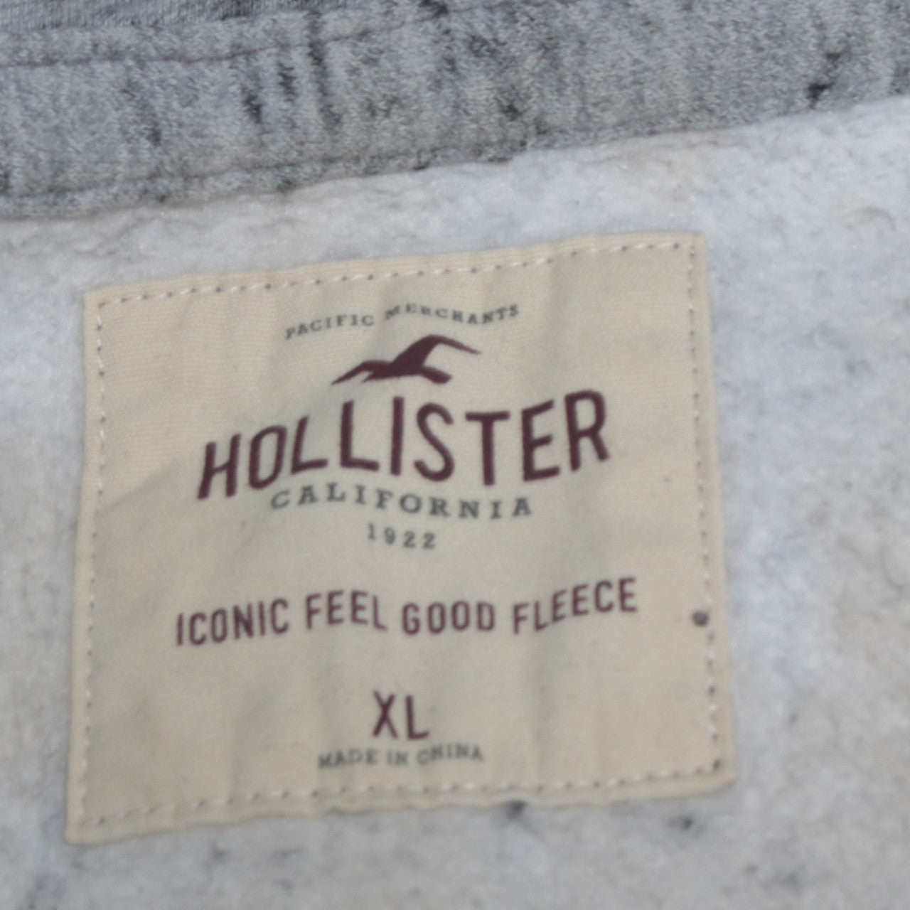 Hollister Men’s Grey XL Full Zip Fleece Hoodie