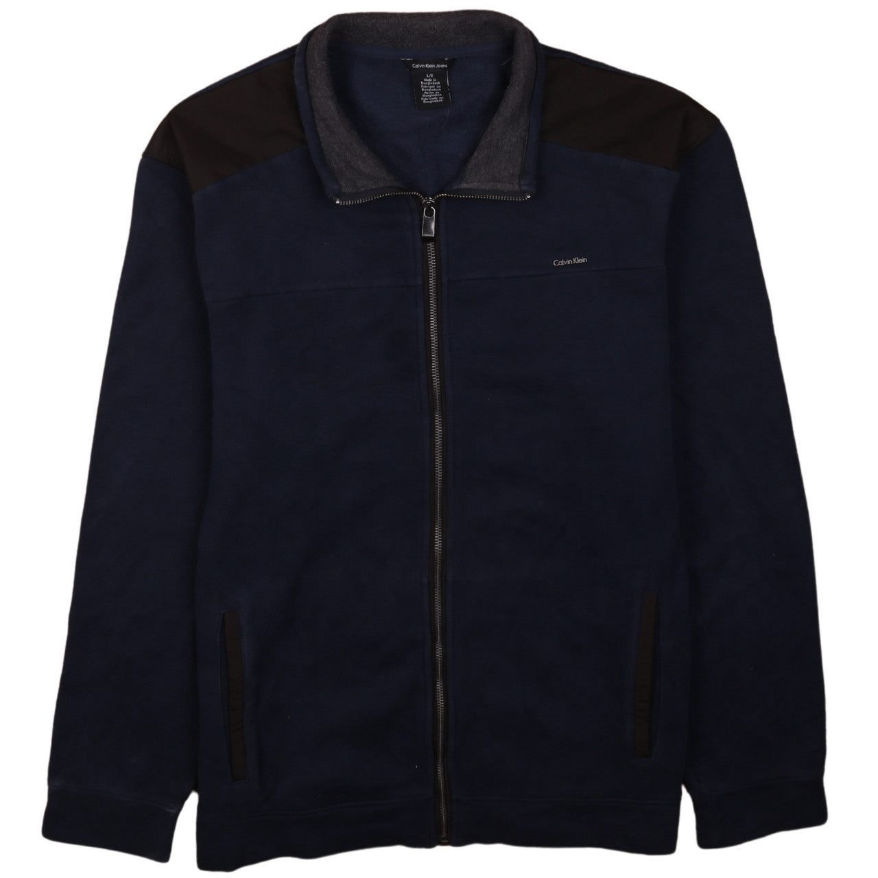 Calvin Klein Jeans Men's Blue Full Zip Fleece Sweatshirt L
