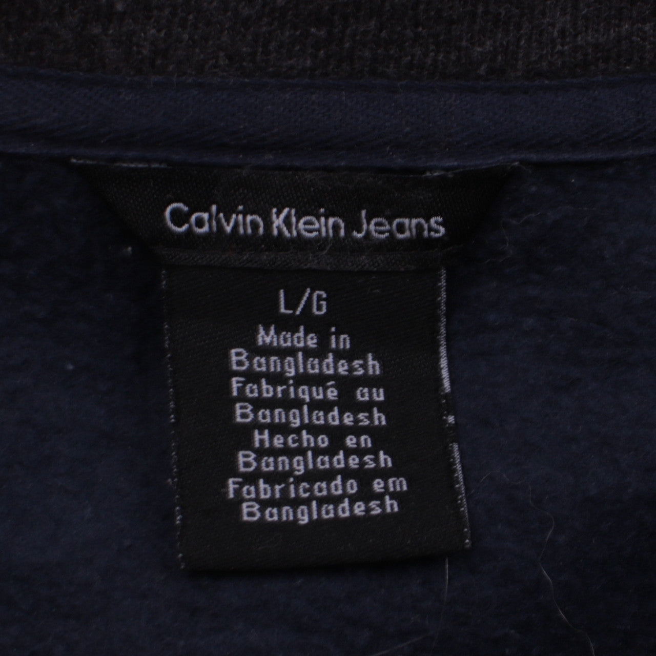 Calvin Klein Jeans Men's Blue Full Zip Fleece Sweatshirt L
