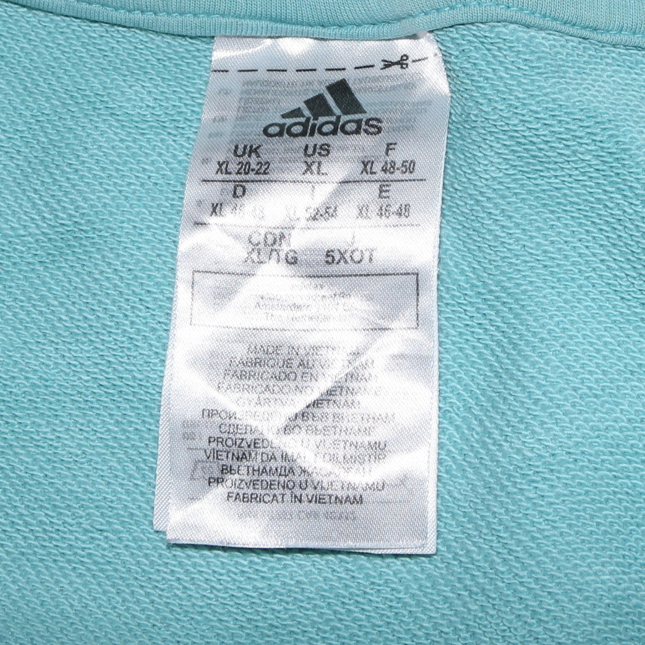 Adidas Women Mint Green Logo Sweatshirt XL 20-22 Crew Neck Pullover