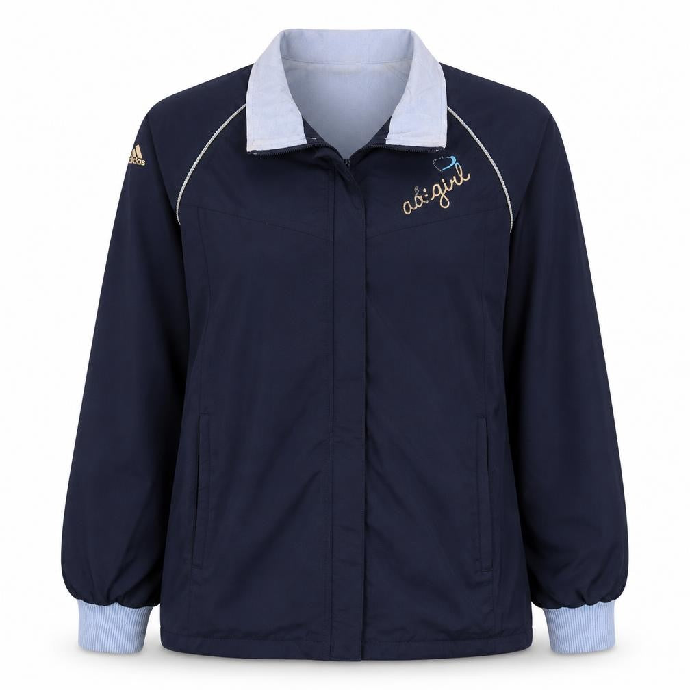Adidas Girls Blue Zip-Up Track Jacket 14 Years Logo Sportswear