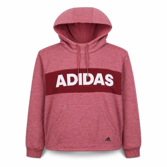 Adidas Women’s Pink Hooded Pullover Hoodie L 16-18 Casual Sweatshirt