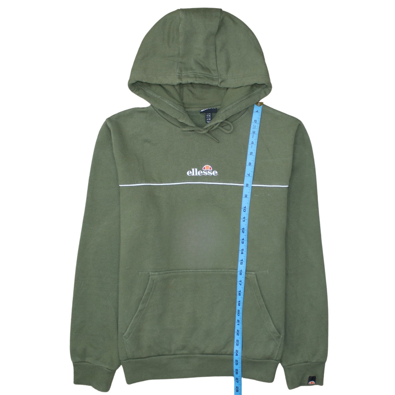 Ellesse Men's Green Pullover Hoodie XL Logo Fleece Sweatshirt
