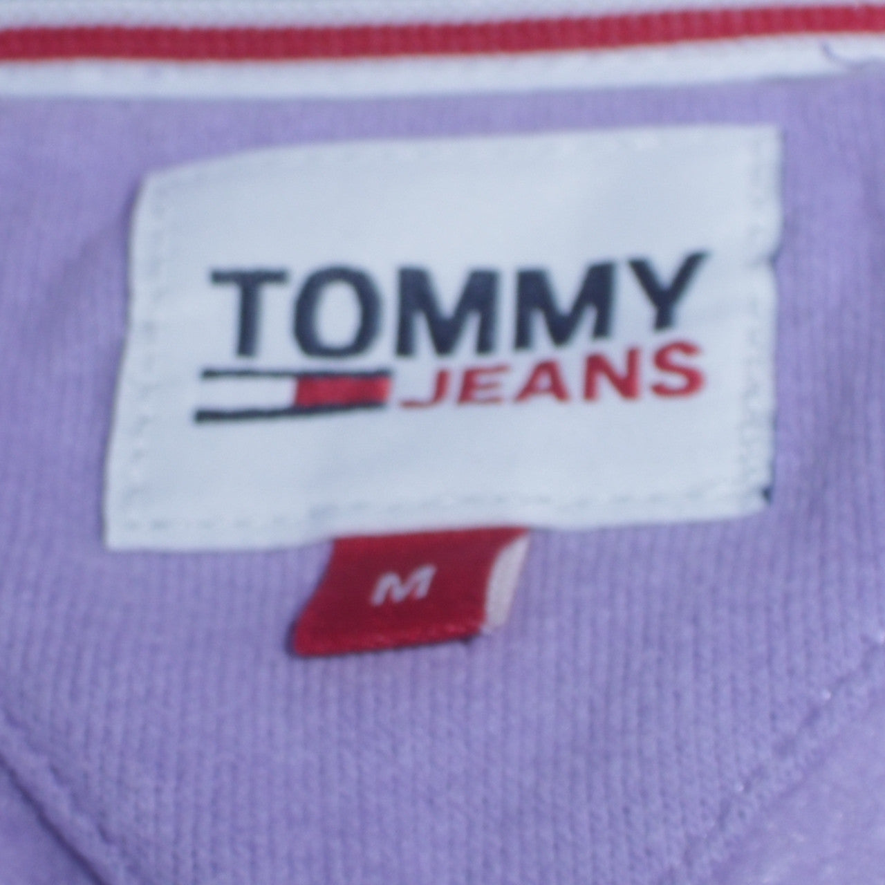 Tommy Jeans Womens Lilac Hoodie Medium Cotton Blend Pullover Hooded Sweatshirt