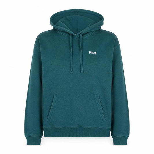 Fila Women’s Teal Pullover Hoodie Sweatshirt Size S Drawstring Logo