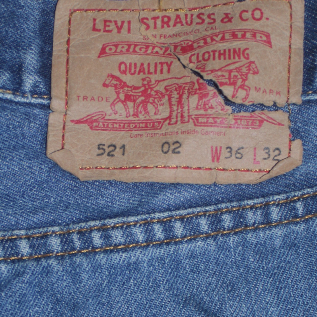 Levi Strauss & Co. Men's Blue 521 Regular Straight Denim Jeans W36 L32