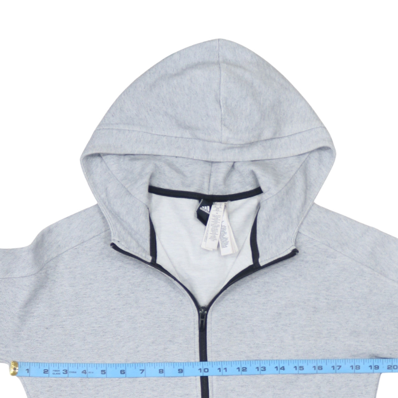 Adidas Men's Grey XS Full Zip Hooded Sweatshirt