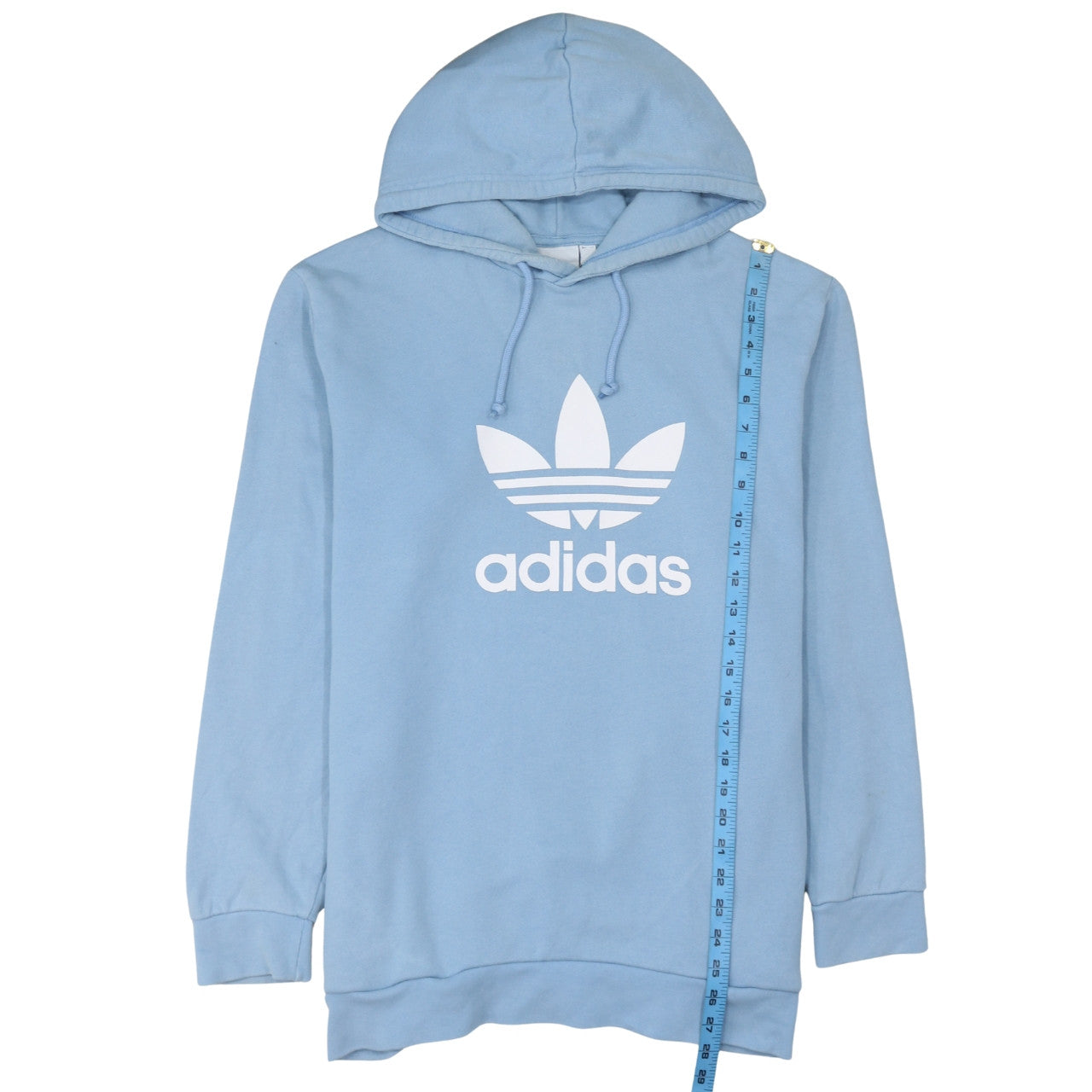 Adidas Men's Blue Pullover Hoodie Size L Sports Logo Sweatshirt