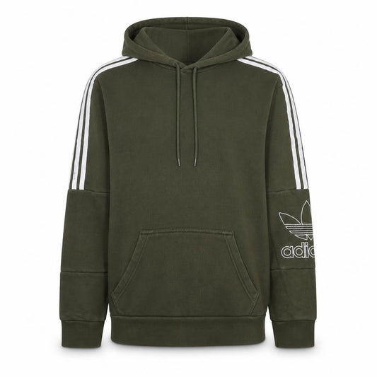 Adidas Mens Green Pullover Hoodie Small Logo Sportswear
