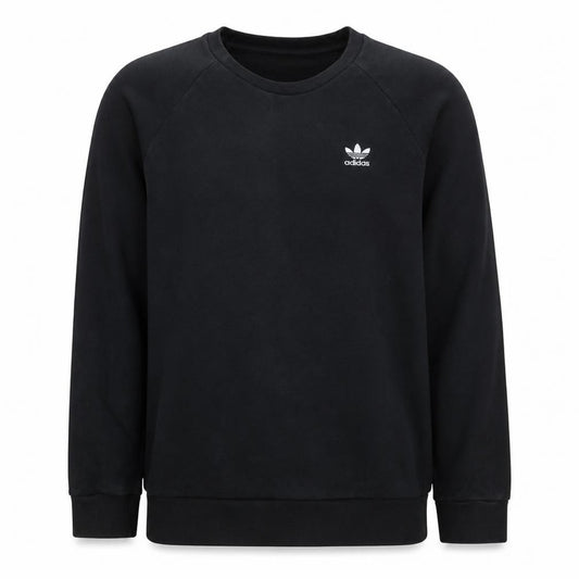 Adidas Mens Black Crew Neck Pullover Sweatshirt M Regular Fit