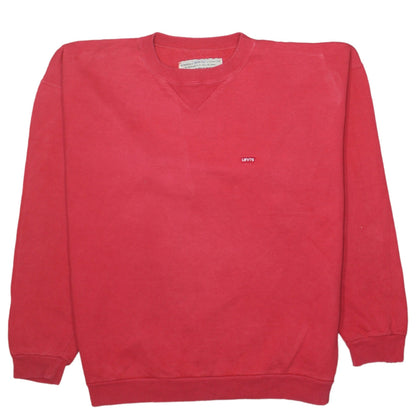 Levi's Womens Red Crew Neck Pullover Sweatshirt Size M Cotton