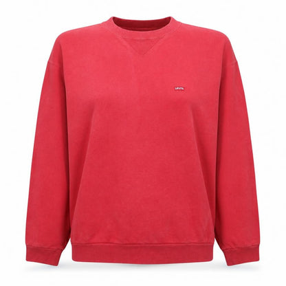 Levi's Womens Red Crew Neck Pullover Sweatshirt Size M Cotton