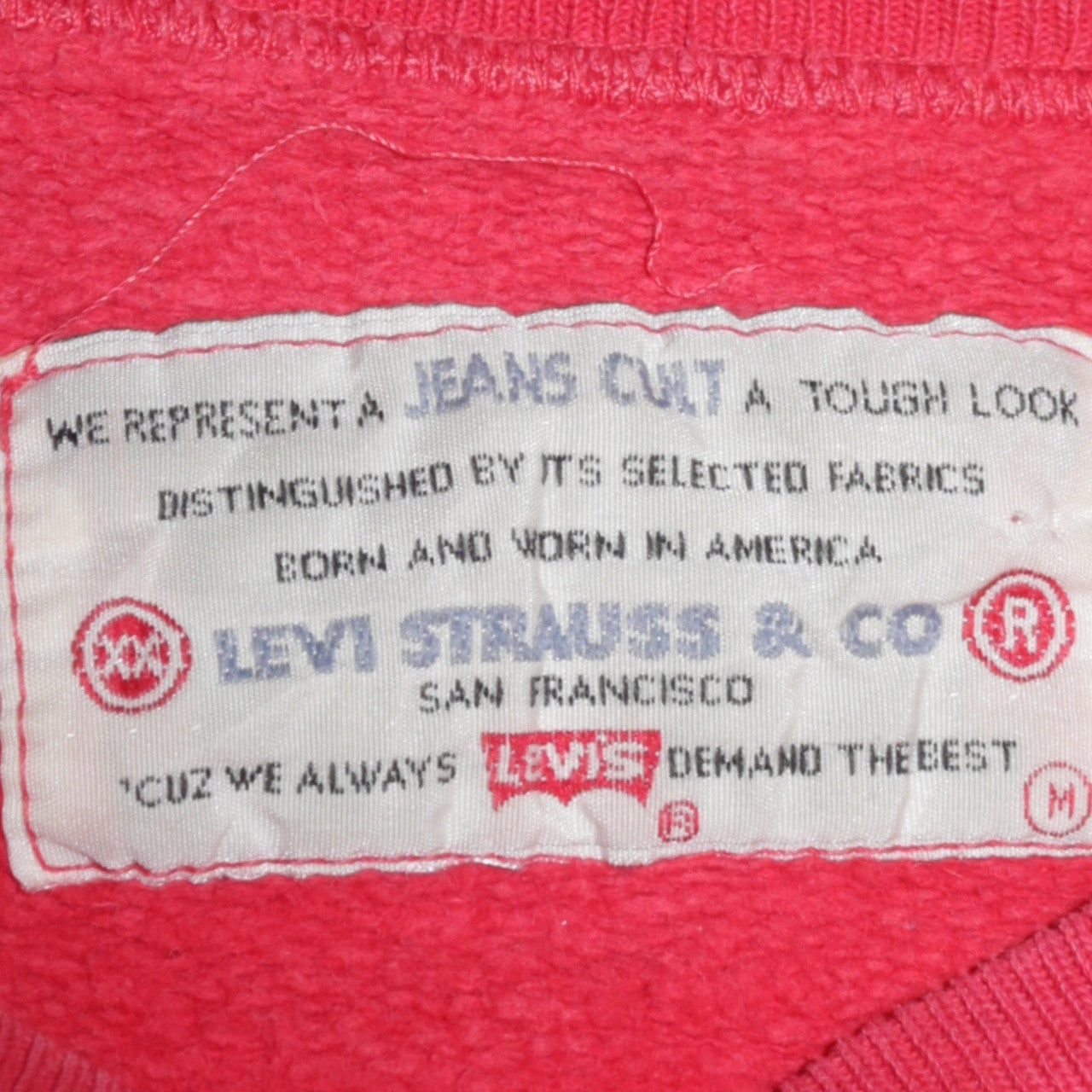 Levi's Womens Red Crew Neck Pullover Sweatshirt Size M Cotton