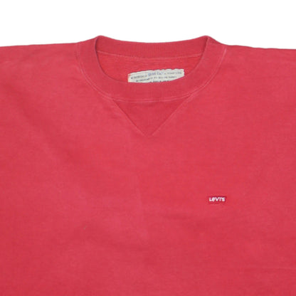 Levi's Womens Red Crew Neck Pullover Sweatshirt Size M Cotton