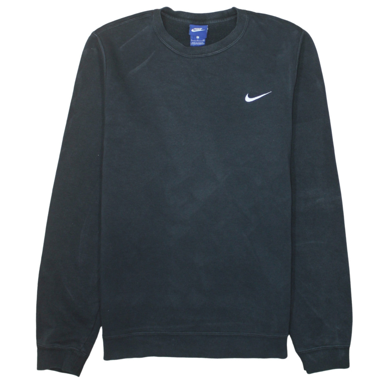 Nike Men's Black Small Crew Neck Pullover Fleece Sweatshirt