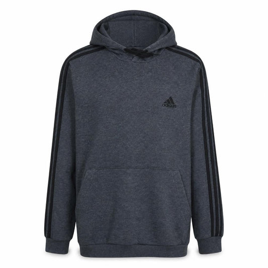 Adidas Men's Grey Pullover Hoodie L Regular Fit Sports Fleece