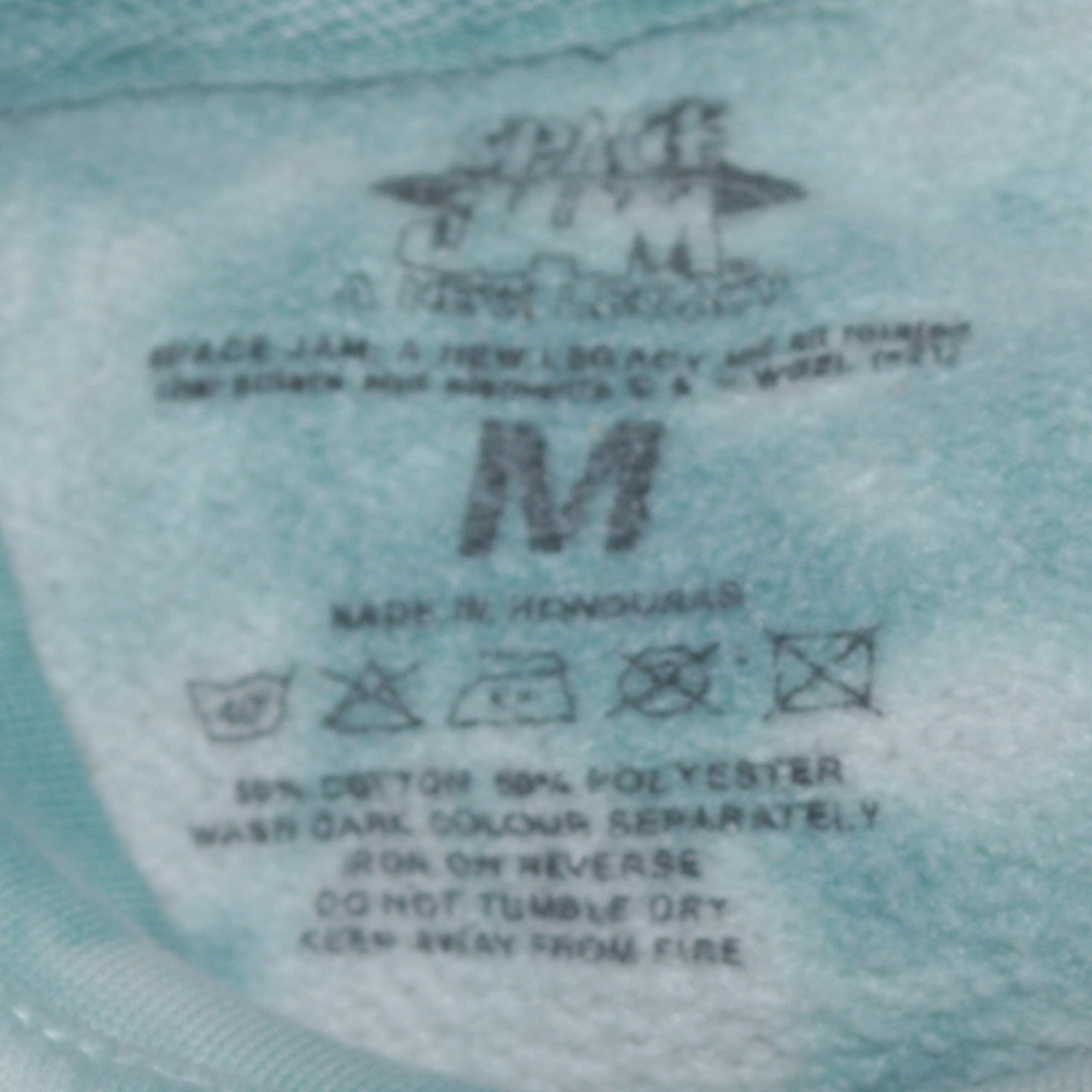 Space Jam Women’s Blue Tie-Dye Sweatshirt Medium Crew Neck Cotton Blend