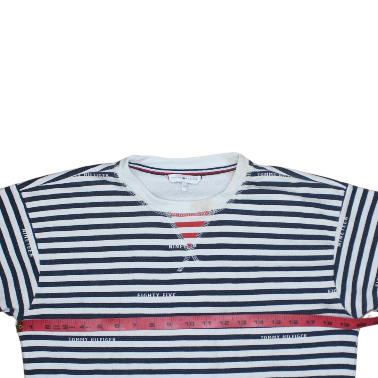 Tommy Hilfiger Women's Navy Stripe XS Pullover Sweatshirt