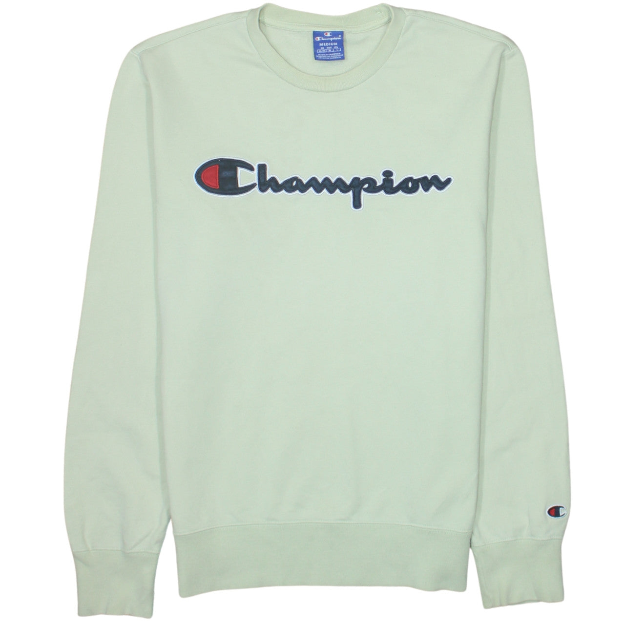 Champion Womens Mint Green Cotton Crew Neck Pullover Sweatshirt M