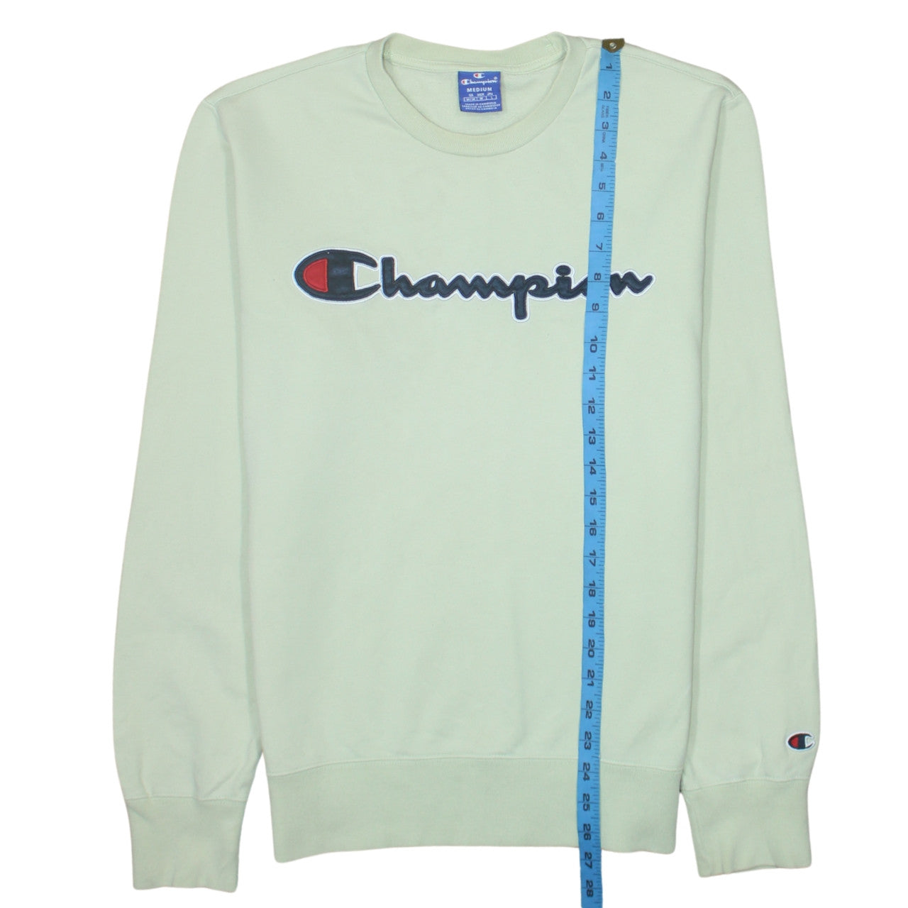 Champion Womens Mint Green Cotton Crew Neck Pullover Sweatshirt M