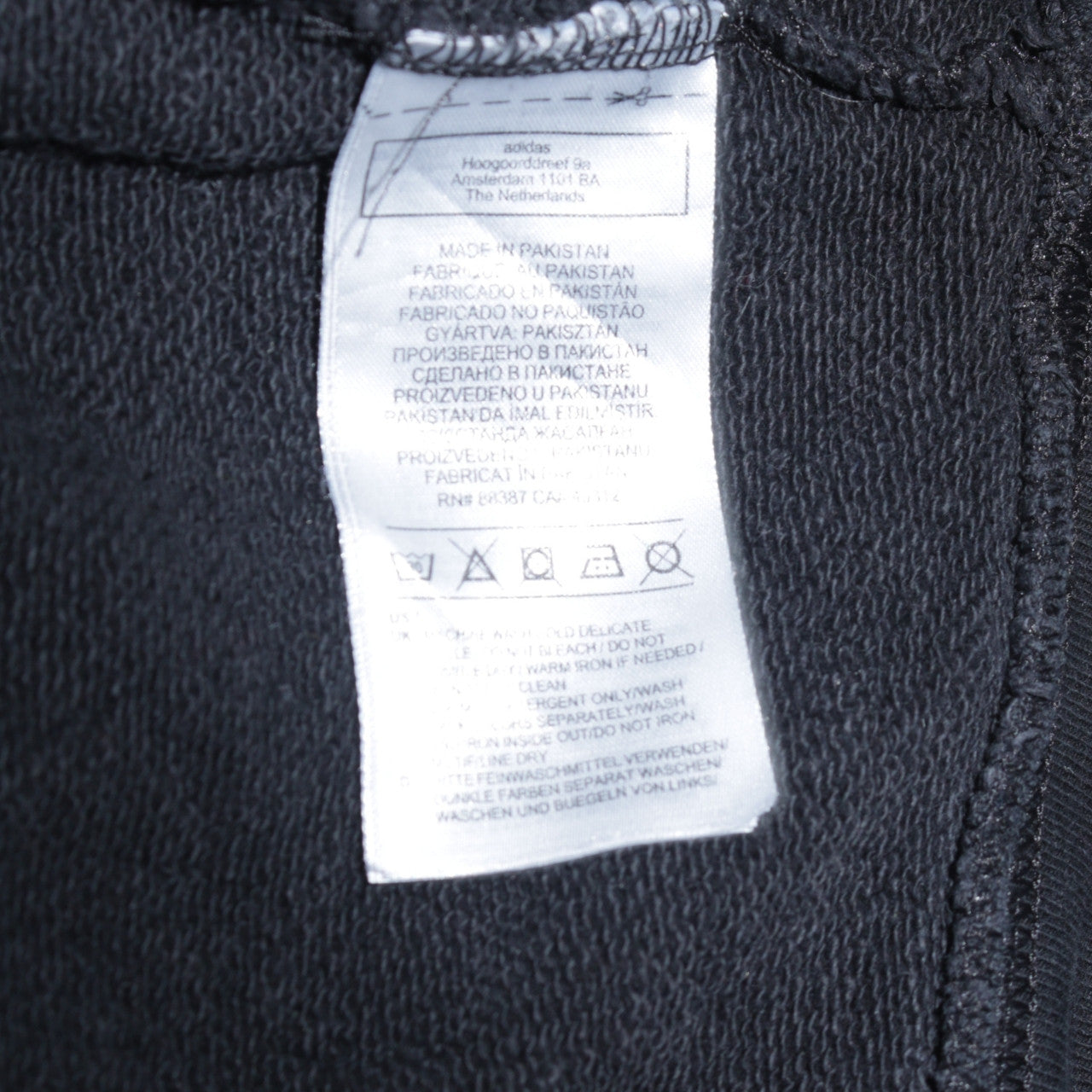 Adidas Womens Black Pullover Hoodie UK 12 Trefoil Logo 3-Stripes Cotton Blend