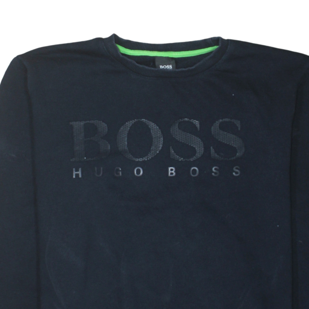 Hugo Boss Men's Black Logo Crew Neck Pullover Sweatshirt Size L