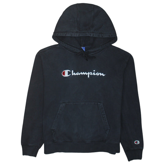 Champion Men's Black Small Pullover Embroidered Logo Hoodie