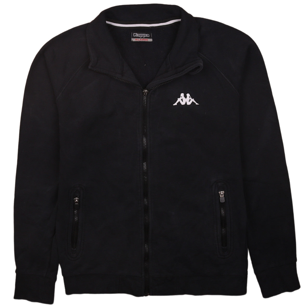 Kappa Boys Black XL Full Zip Fleece Sweatshirt with Logo